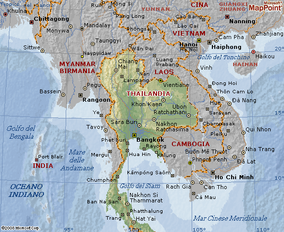 Cartina della Thailandia